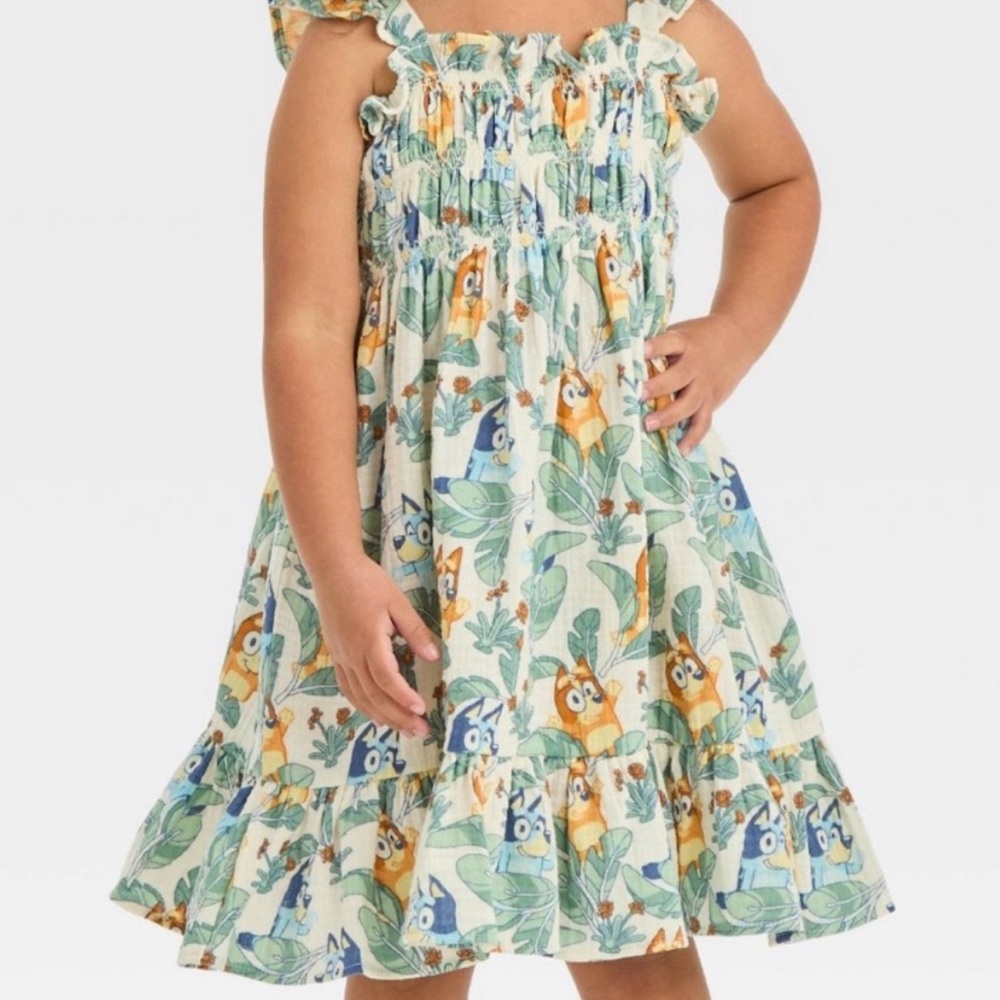 Bluey | EUC - Bluey & Bingo Smocked Top Dress - Size 3T
